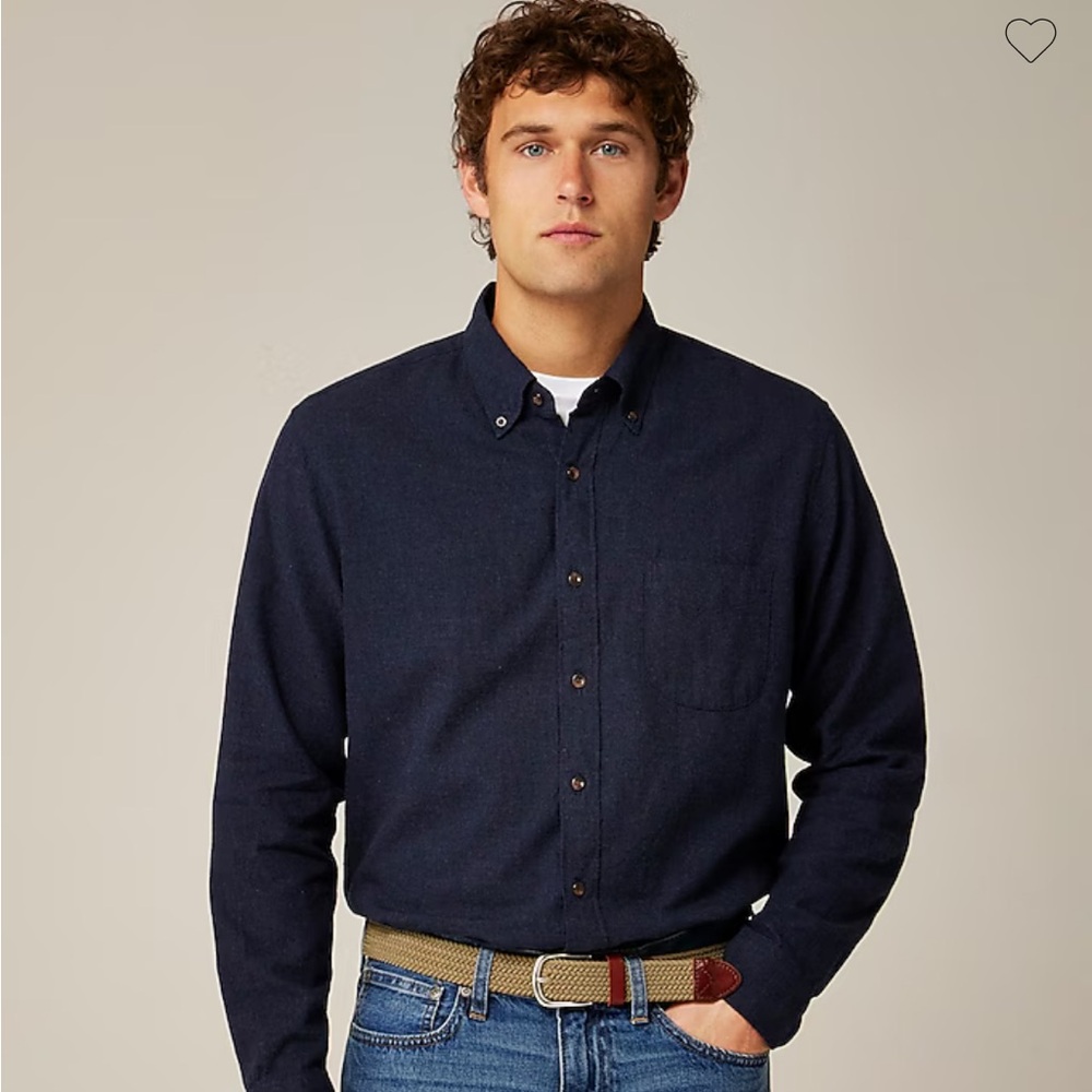 J Crew Men's Navy Brushed Twill Shirt